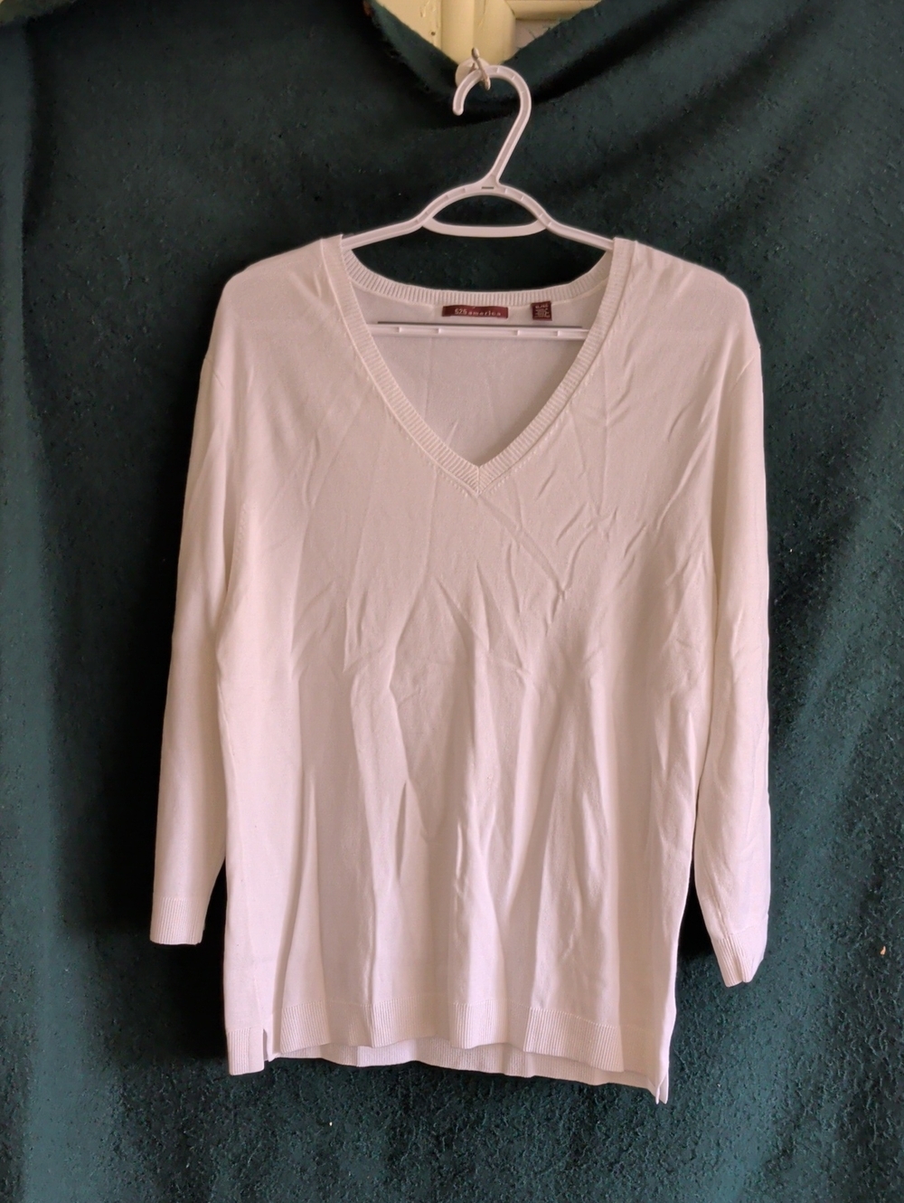 525 America Light Pink V-Neck Knit Pullover